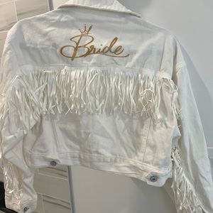 Bride white denim jacket